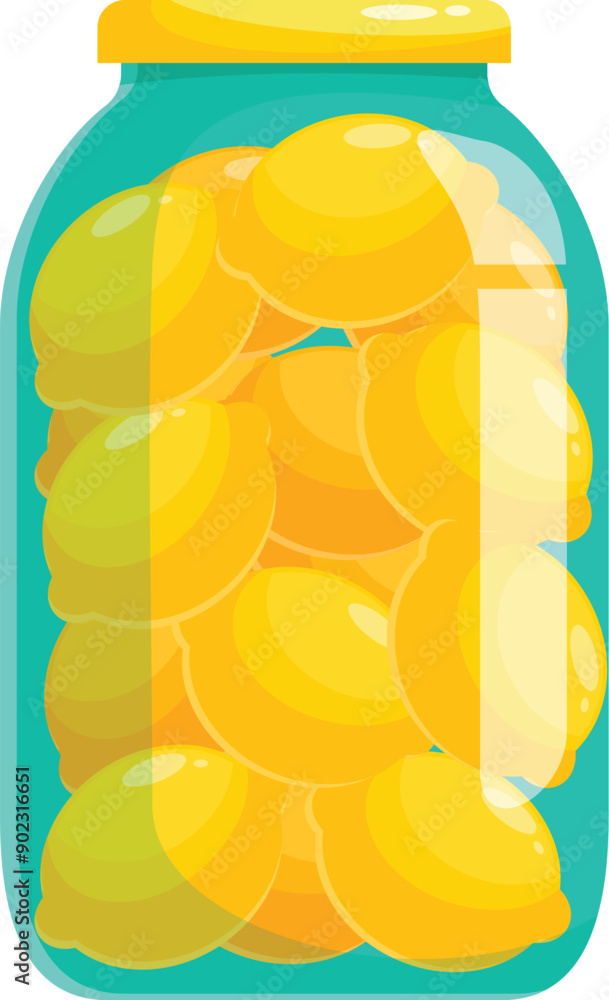 Glass jar is filled with bright yellow lemons, capturing the essence of summer and the promise of refreshing treats Glass jar is filled with bright yellow lemons, capturing the essence of summer and the promise of refreshing treats