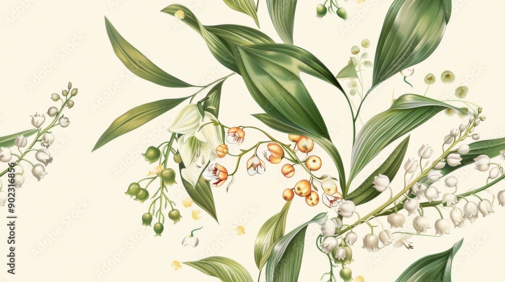 Nostalgic wedding frame, lily of the valley Nostalgic wedding frame, lily of the valley