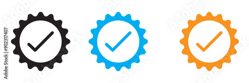 colorful badge icon set