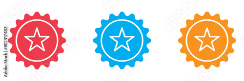  badge icon set isolated on a white background
