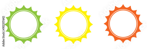 colorful badge icon set