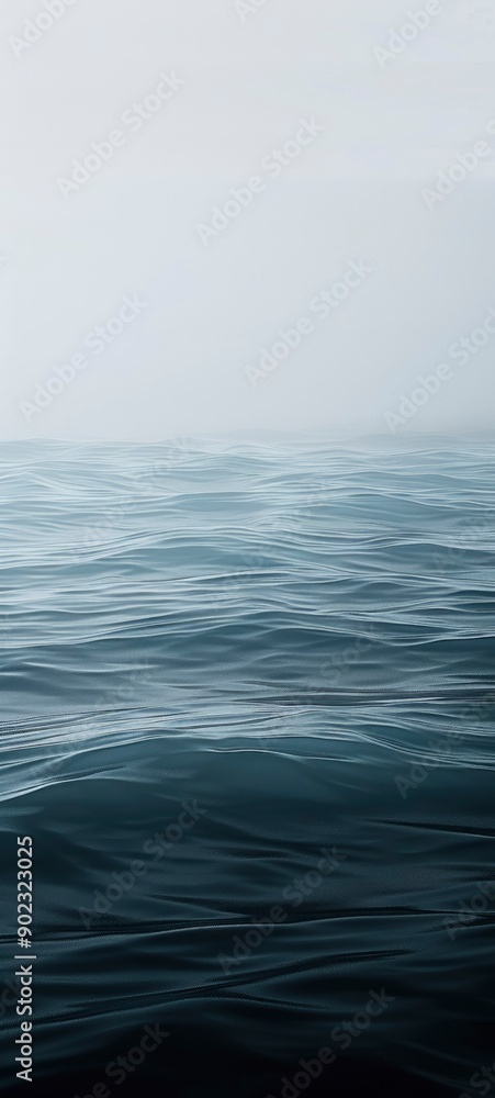 Serene Ocean Waves Under a Hazy Sky Serene Ocean Waves Under a Hazy Sky