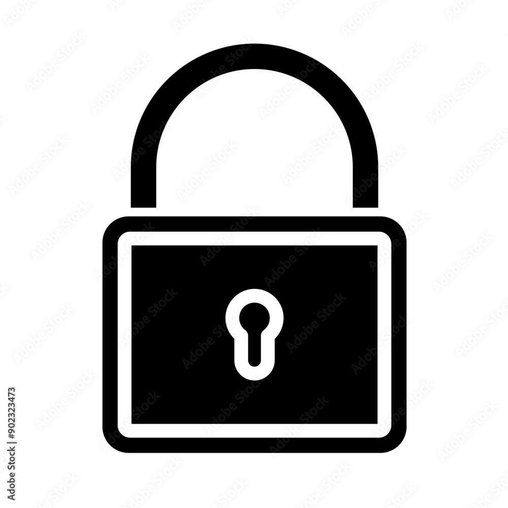 Lock Vector Glyph Icon Design Lock Vector Glyph Icon Design