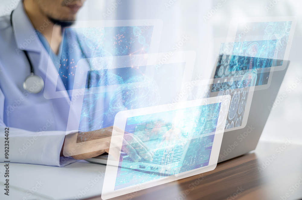 Doctors use AI technology to update medical knowledge. Doctors must constantly study and update their medical knowledge to provide the best possible care for their patients.