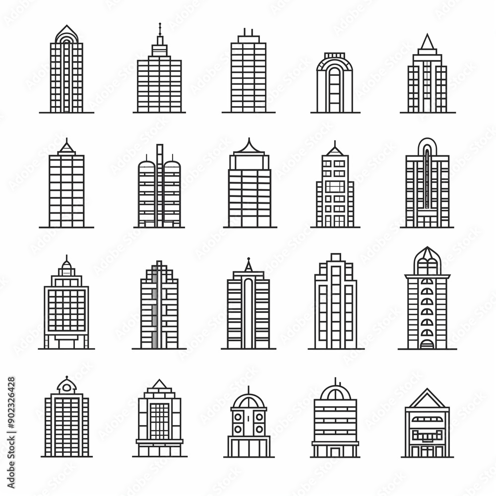 set of buildings set of buildings