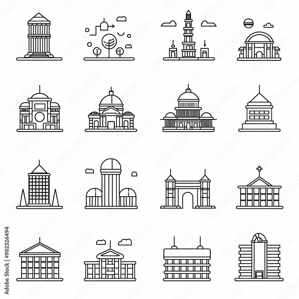 Fototapeta premium set of buildings
