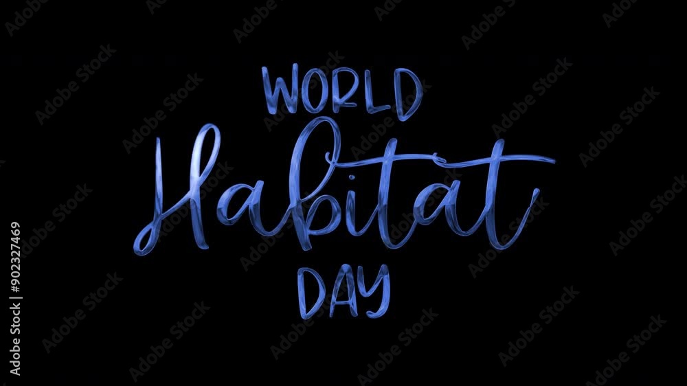 Animated text celebrating World Habitat Day on a transparent background. Suitable for social media posts, website banners, and promotional materials. Animated text celebrating World Habitat Day on a transparent background. Suitable for social media posts, website banners, and promotional materials.