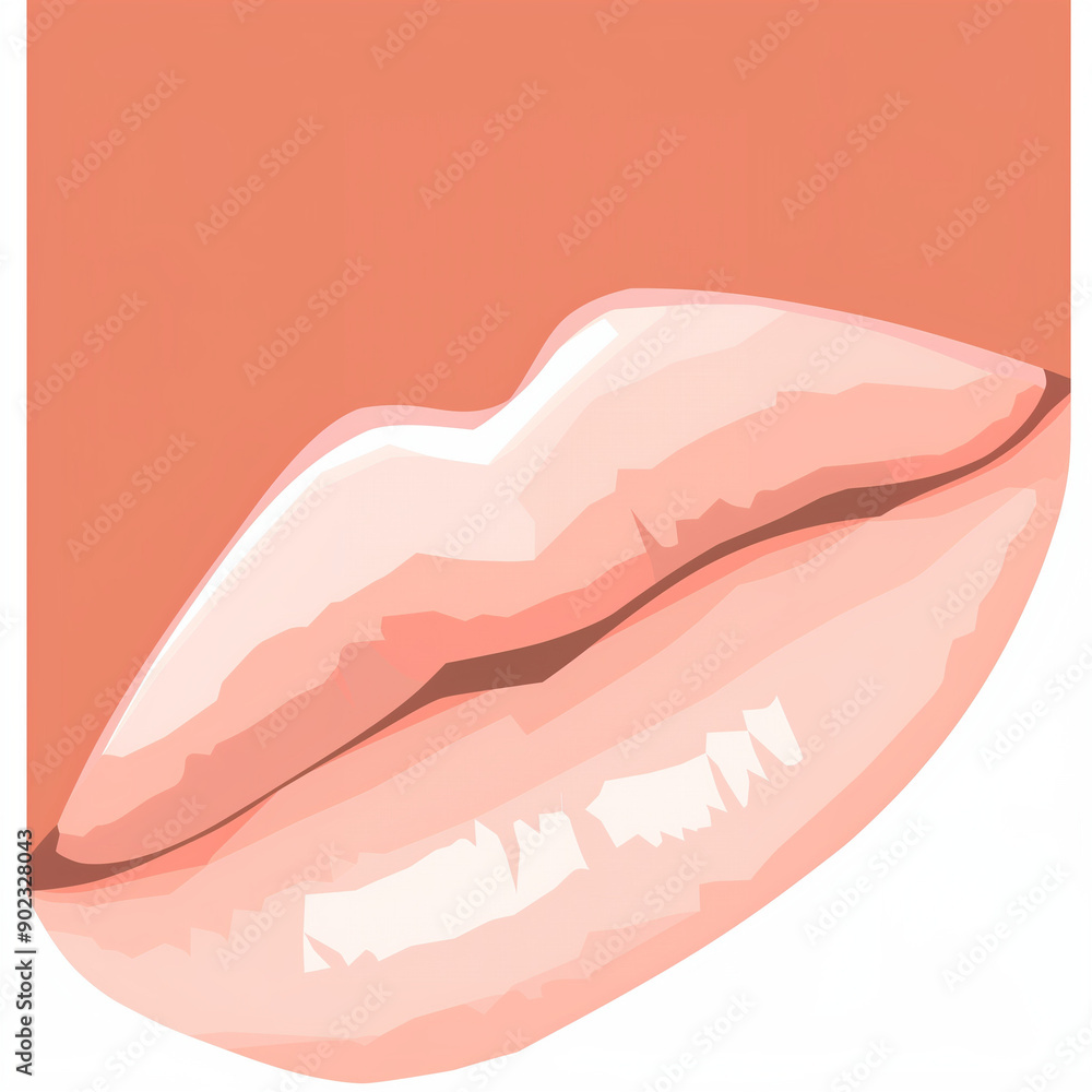 Illustration of lips. A minimalist abstract artwork using Pale Peach, Light Coral, Deep Black, and Pure White. Highlights color contrast and harmony, ideal for modern and refined designs. Illustration of lips. A minimalist abstract artwork using Pale Peach, Light Coral, Deep Black, and Pure White. Highlights color contrast and harmony, ideal for modern and refined designs.
