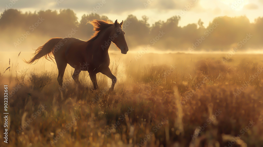 A beautiful horse running in a field A beautiful horse running in a field