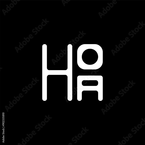 HOA letter logo vector design, HOA simple and modern logo. HOA luxurious alphabet design