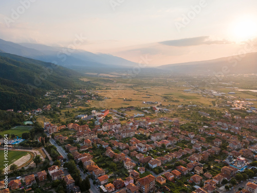 Aerial view of town of Petrich, Bulgaria photo