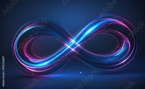 Abstract digital art infinity symbol symbol made up Light up a 3