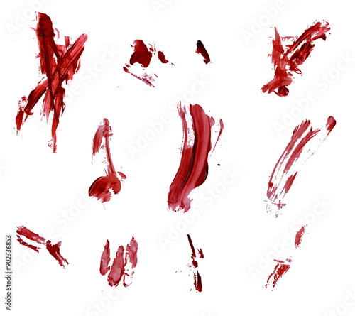 Splash Set of red blood grunge texture  splatter background set. blood and splashes of a collection of 11 pieces