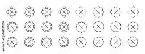 cross sign icon set, outline, simple and varied design, editable vector eps 10