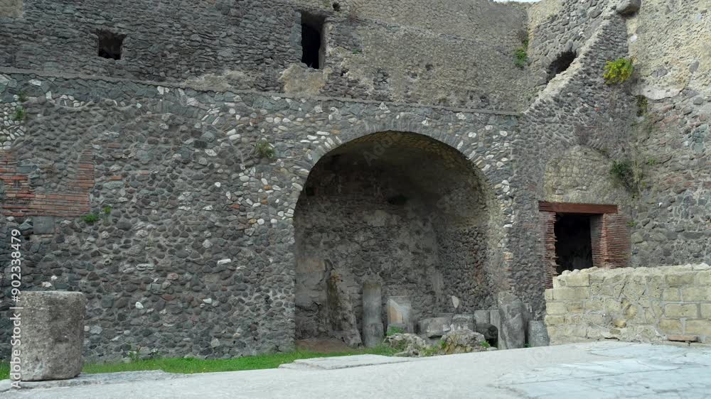 Stone exterior walls of the ancient Roman city of Herculaneum in Naples, Italy. Stone exterior walls of the ancient Roman city of Herculaneum in Naples, Italy.