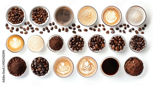 Coffee in all its forms. From beans to powder to brewed, there's a coffee for everyone.