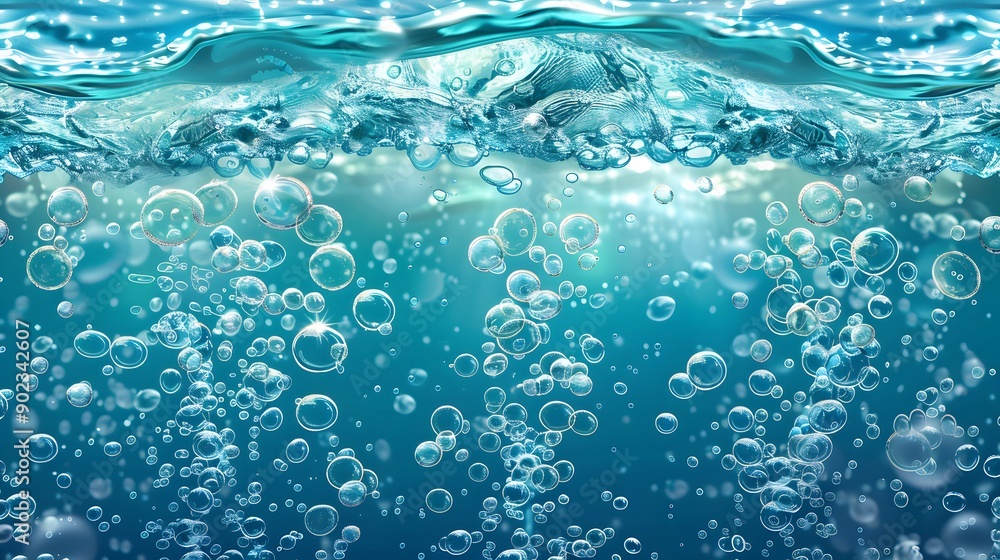 blue water surface with splash and air bubbles on white backgtround blue water surface with splash and air bubbles on white backgtround