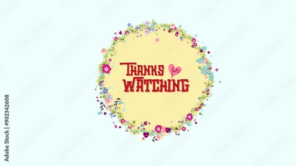 Animated thank you for watching, with rotating floral background pattern, great for intros, outros, content, technology, slides, films, cinematics, video editing, presentations, etc. Animated thank you for watching, with rotating floral background pattern, great for intros, outros, content, technology, slides, films, cinematics, video editing, presentations, etc.