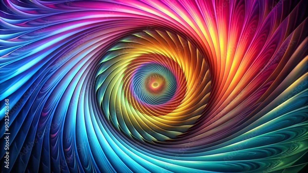Fototapeta premium Abstract background featuring a spiral pattern at a tilted angle, pattern, wave, geometry, visual, background, motion, dynamic, hypnotic, trendy, modern, design, illusion, concept, artistic