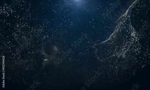 Night turbulent sky with stars 3D effect . Motion loop animation starry sky background decoration. .4k . video