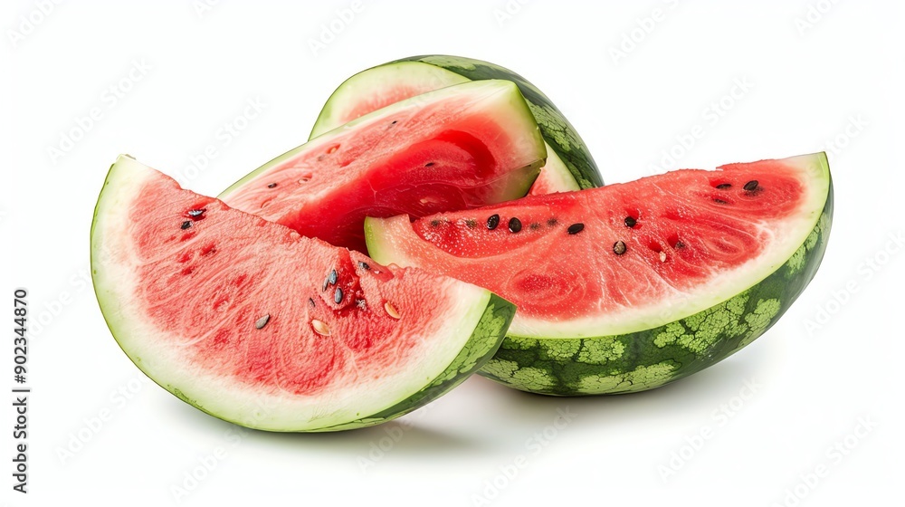 A delicious and refreshing watermelon, cut into slices. A delicious and refreshing watermelon, cut into slices.