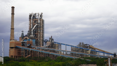 Cement factory. Cement Production area. View of cement industry