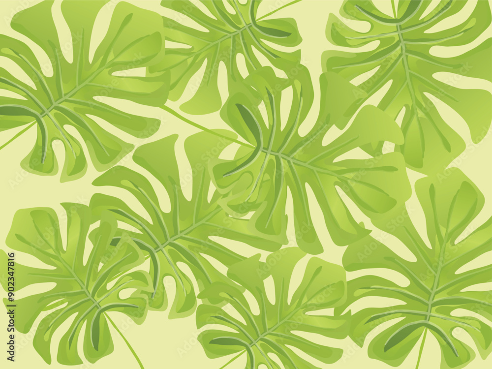 Naklejka premium Tropical leaf pattern design