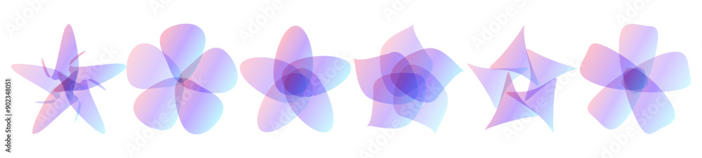 Fototapeta premium Gradient Floral Geometric Shape Vectors