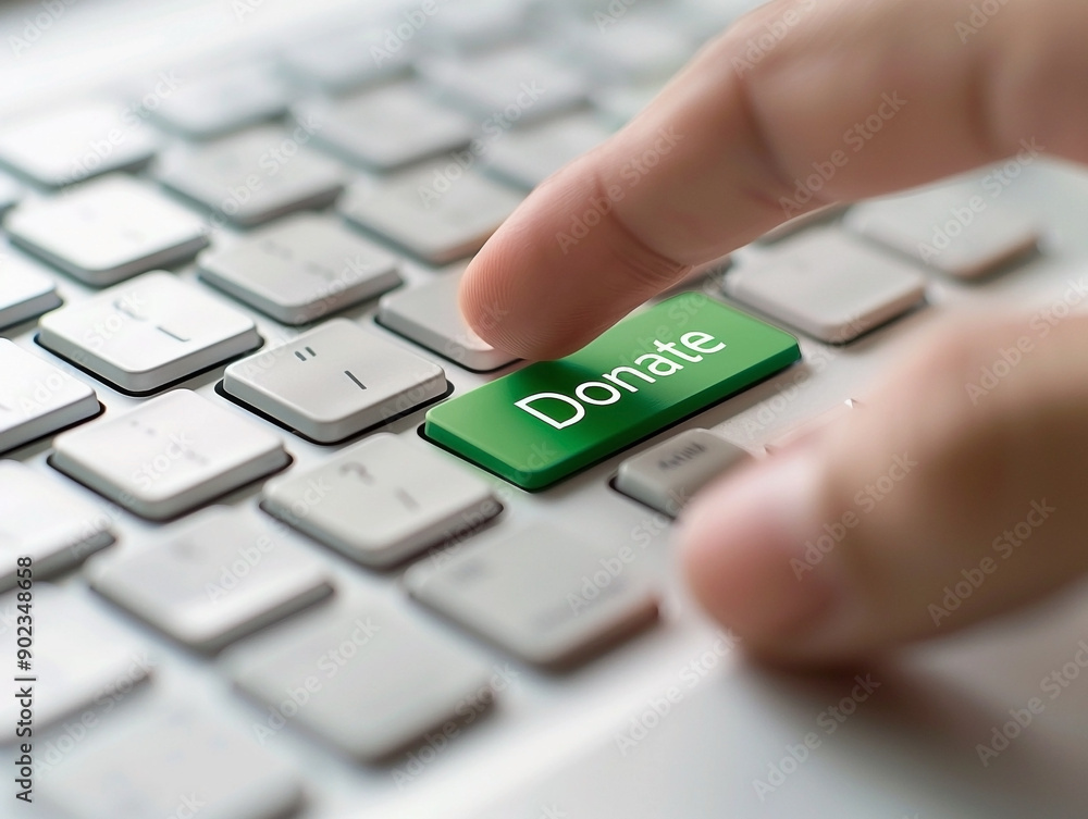 Pressing the Donate Button on a Computer Keyboard Pressing the Donate Button on a Computer Keyboard