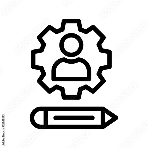 6 skills line icon illustration vector graphic
