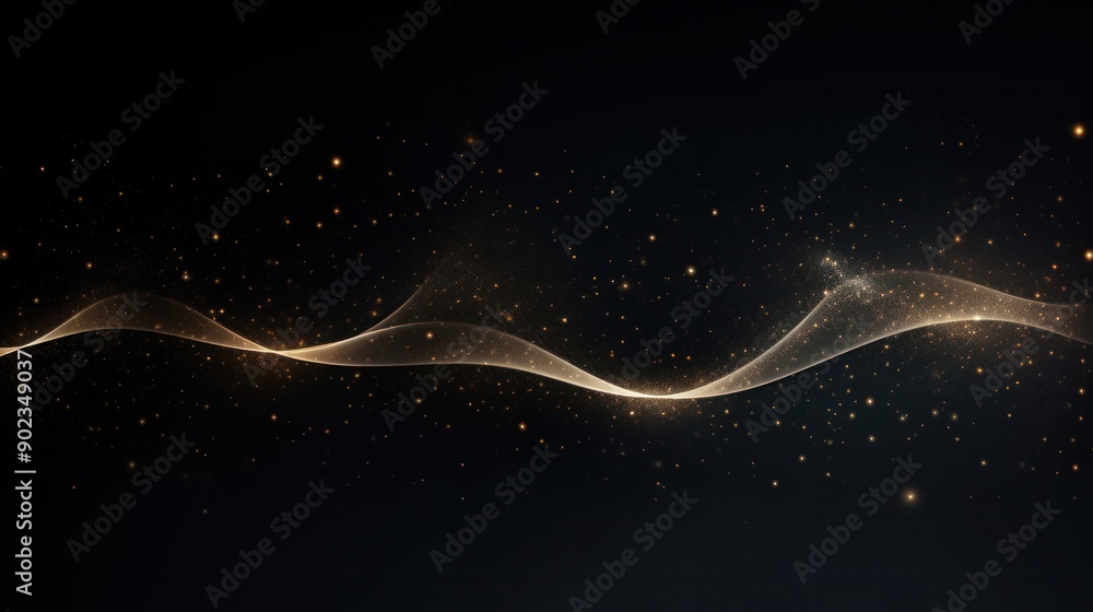 Photograph of a minimalist sound wave, delicate and ethereal, against a dark, starry background Photograph of a minimalist sound wave, delicate and ethereal, against a dark, starry background