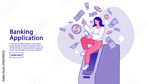 Online payment method with secure bank card pay to web shop outline concept. professional with calculator for math operations Balance financial value, management and administration concept.