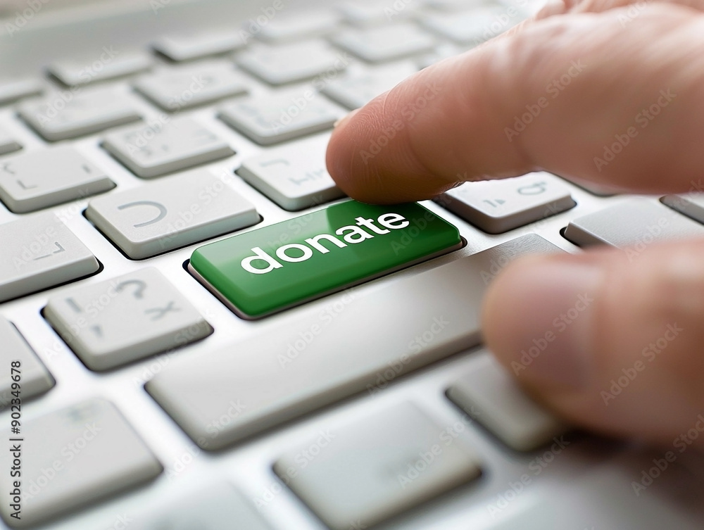 Pressing the Donate Button on a Computer Keyboard Pressing the Donate Button on a Computer Keyboard