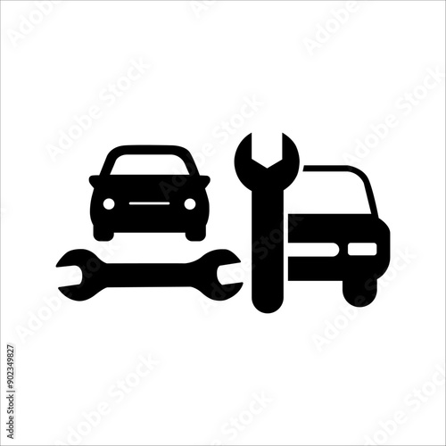 Car repair equipment outline icon in flat style. Car repair illustration icon element.