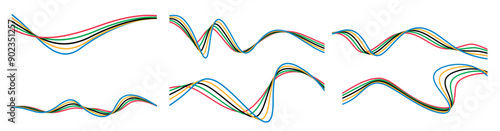 Colored olympic games rainbow wave isolated - vector