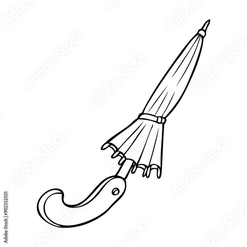 umbrella outline vector illustration