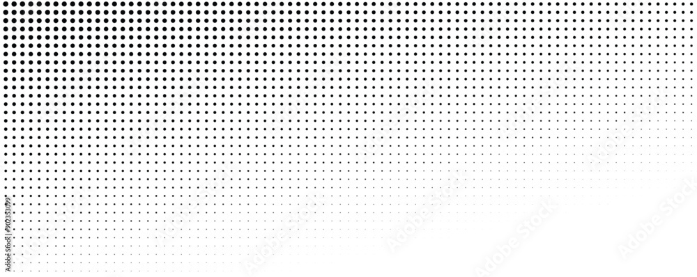 Abstract monochrome halftone background. Wide vector illustration	
