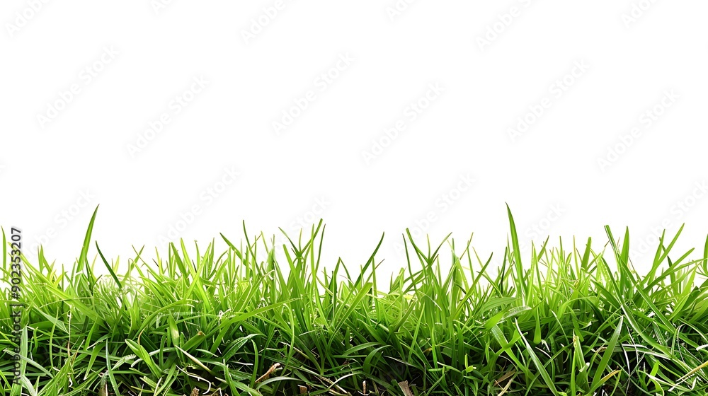 Fototapeta premium Green grass, white background