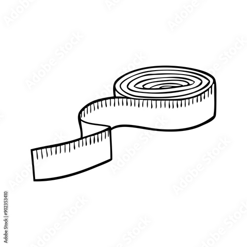 tape measure outline vector illustration