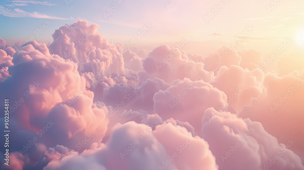 Stunning Golden Clouds at Sunrise with Soft Light and Shadows