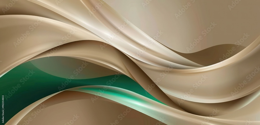 Fototapeta premium Abstract Background, subtle taupe with bold emerald green highlights, providing a dynamic and elegant contrast.