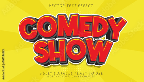 3d editable comedy show text effect graphic style template