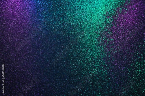 Black dark violet blue petrol teal jade green abstract background. Color gradient ombre blur. Rough grain grainy noise. Light bright neon glow glitter metallic.