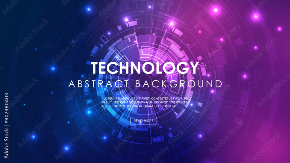 Abstract technology circle circuit board innovation concept on dark background. Abstract technology circle circuit board innovation concept on dark background.
