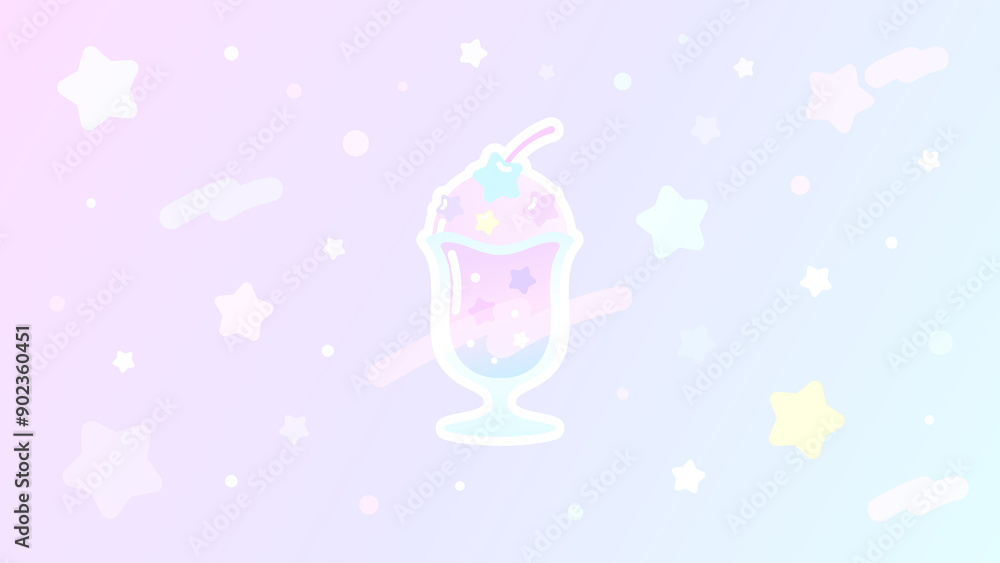 グラデーションソーダフロートファンシーイラスト♪ グラデーションソーダフロートファンシーイラスト♪