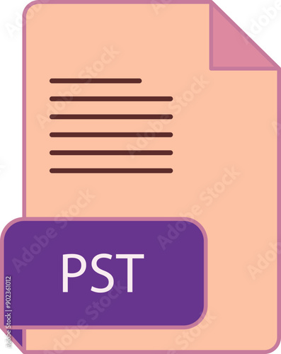 PST file extension icon rounded lines and crisp corners