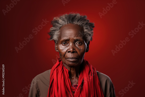 African American senior tired exhausted woman suffering from headache, migraine, feeling stressed, sick, tired, thinking over bad news, crisis depression and mental emotional problems concept