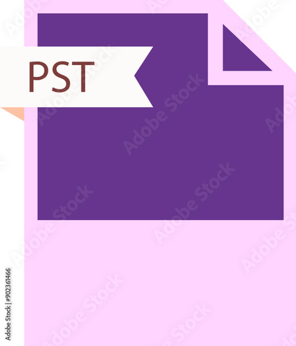 PST File format icon roe color fill