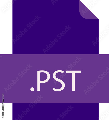 PST File icon fill crisp corners with doted lines