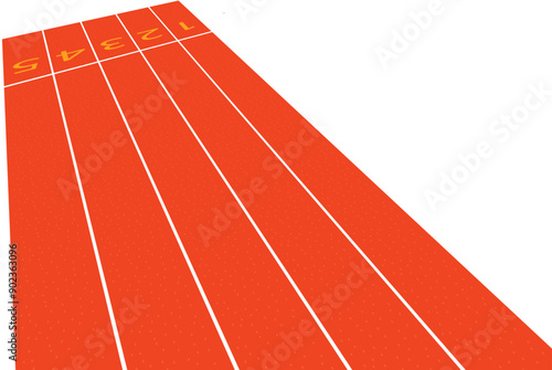 running track line, race track, runner field vector isolated